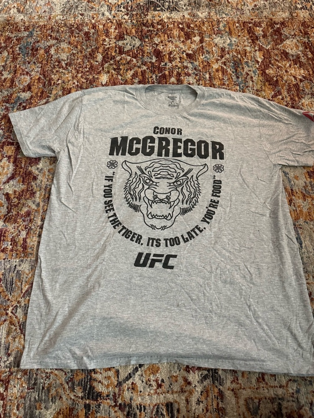 Reebok Gray Conor McGregor UFC Graphic Tee